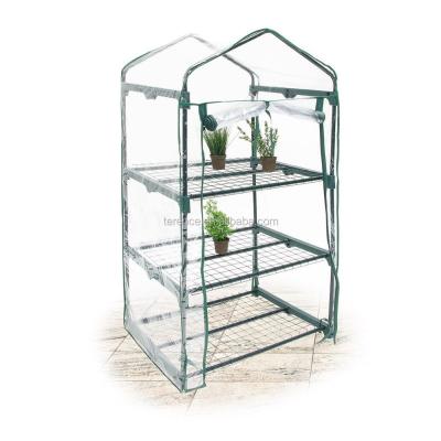 China 3 Tier Mini Greenhouse with Shelves & low cost greenhouse for sale