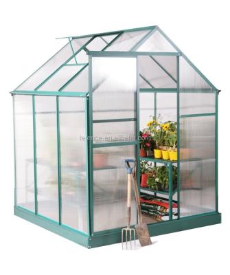 China 6ft x 6ft Deluxe polycarbonate panels Aluminium Frame furniture outdoor Green house for sale