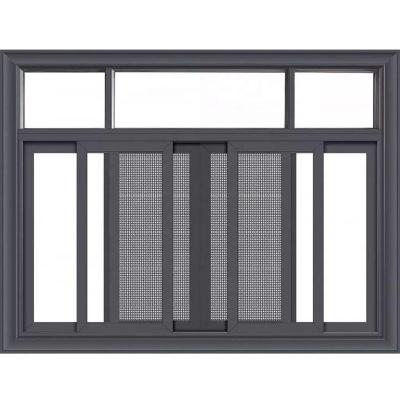 China Aluminum alloy waterproof black solid windows are sold at a low price for sale