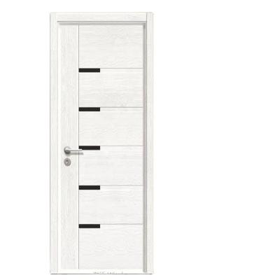 China New Arrival Waterproof Simple White Wood Modern Bedroom Doors PVC Slab KINGV Interior Doors for sale