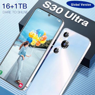 China Dual SIM Card 2023 New Galaxy S30Ultra 5g Phone 7.3 inch 16Gb+1Tb Android Smartphone Android 12.0 Cell Phones for sale