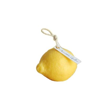 China Birthdays Beautiful Lemon Aromatherapy Candle Fruit Soy Wax Ornament Wrapping Props Companion Gift BFF Gift Natural Beeswax for sale