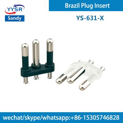 China Brazil Plug Residential/General Purpose Insert (YS-631-X NBR 4.8MM Semi-insulated 10A/20A 3, 3-pole, three-prong three-prong) for sockets VDE for sale