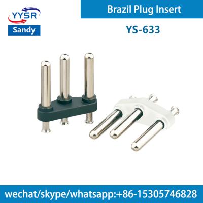 China Brazil Plug Residential/General Purpose Insert (YS-633 NBR 4.0MM 10A 3-pin, 3-pin, three-prong) for power adapter for sale