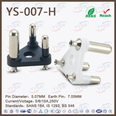 China South Africa Small Residential/General Purpose Plug Insert (YS-007-H SABS 7.06MM 5.08MM 5/6/10A Semi-Insulated) for Power Adapters for sale