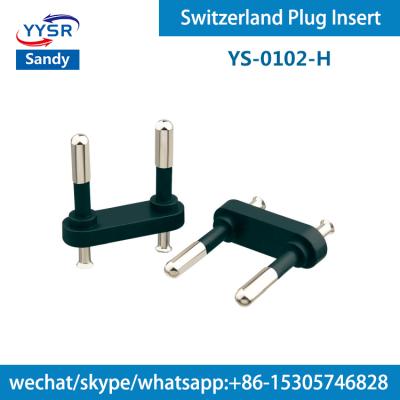 China Residential / General Purpose Switzerland Plug Insert (YS-0102-H SEV 4.0MM Semi-Insulated 10A 2-pin, 2-pole, 2-prong) for wire harnesses for sale