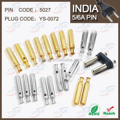 China 5027 5.0mm 2.5A India Plug With Brass Pin 5/6A Components Crimping Cavity 5027 for sale