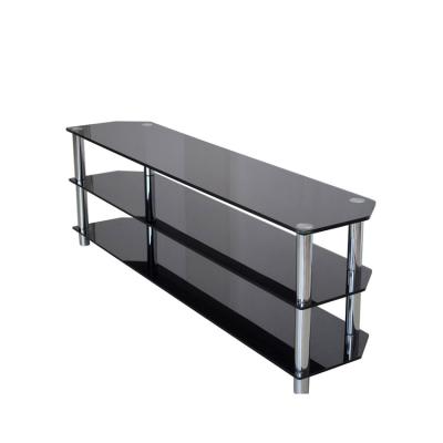 China TV Stand Black Jet Glass TV Stands For Living Room for sale