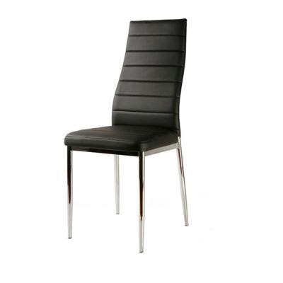 China Dining Chair Fancy Design Furniture PU Leather Comfortable Modern Restaurant Dining Dining Chair With Chromed Legs DC047 for sale