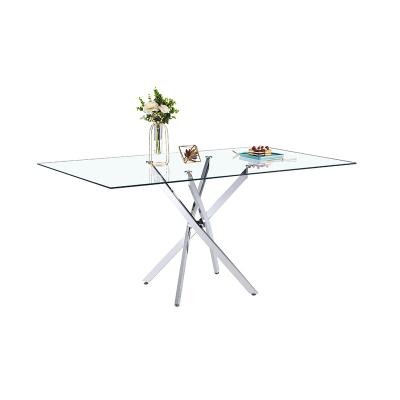 China Cheapest Contemporary Modern Luxury Nordic Design Metal Leg Hotel Office Meeting Room Glass Table for sale