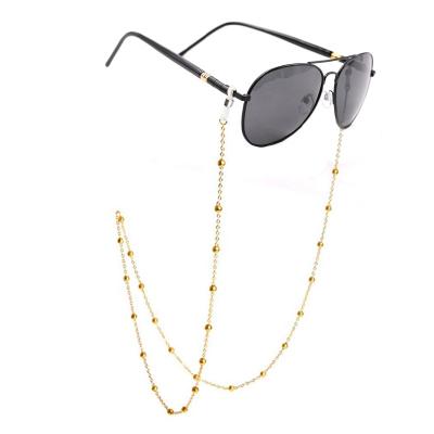 China Luxury Lead Free Nickel Free Color Steel Gold Plated Simple Round Pearl Glasses Chain Stainless Steel Chain For Mask Eye Glasses for sale