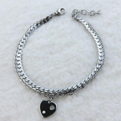 China Wholesale Heart Bracelet Stainless Steel Snake Pendant Chain Lead Free Nickel Free For Women Bracelet for sale