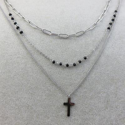 China Stainless Steel Necklace Lead Free Nickel Free Wholesale Cross Necklace Polished Necklace for sale