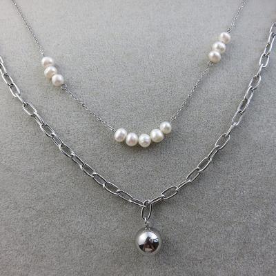 China Popular Lead Free Nickel Free Pearl Chain Necklace Freshwater Pearl Necklace Freshwater Pearl Necklace Sets Wholesale for sale