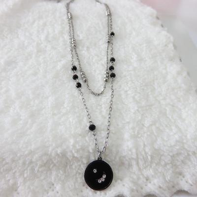 China Hot Sale Necklace 14k 18k lead free silver gold plated choker Crystal Moon Star Beaded Chain necklace women for sale