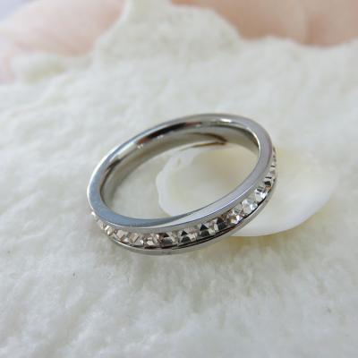 China Full Finger Ring Dazzling Double Row Zircon Stone Luxury Round Lead Free Nickel Free Water Dripping CZ Wedding Ring for sale