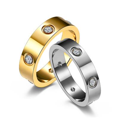 China Lead Free Nickel Free Love Ring Charm Eternal Ring For Ring Rhinestone Screw 316L Stainless Steel Jewelry for sale