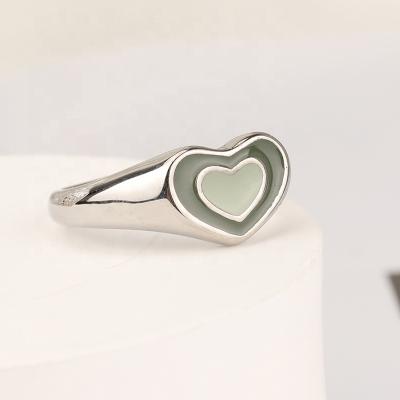 China Fashion Double Color Love Ring Stainless Steel Nickel Free Lead Free 18K Gold Plated Stainless Steel Ring For Girl for sale