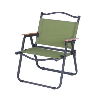 China Foldable Outdoor Furniture Large Camping Chair Foldable Fishing Kermit Chair with Solid Wood Armrests for sale