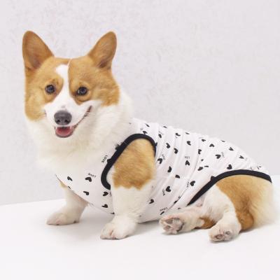 China New Viable Dog Clothes Summer Cartoon Cotton Yorkshire Teddy Corgi Dog Vest for sale