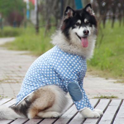 China Long Sleeve Golden Retriever Large Elbow Dog Clothes Viable Pads Spring And Thin Summer Dog Polka Dot T-shirt Cotton for sale