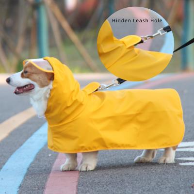 China Teddy Ke Foundation Hair Dog Sustainable Raincoat Transparent Edge Waterproof PU Pet Clothes for sale