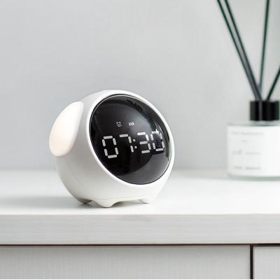 China New Expression Kid Bedside Voice Control Night Light Sleep Multifunctional Cute Child Chargeable Child Alarm Clock for sale