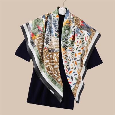 China Square Print Custom Design Custom Scarf Women Silk Feeling Custom Printing Scarves for sale