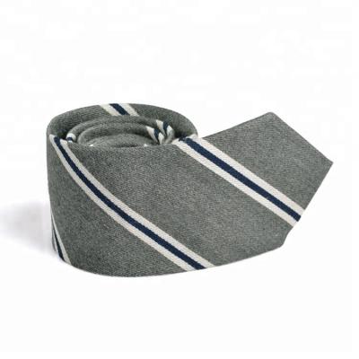 China Casual Custom Design Cotton Tie Canvas Striped Party Business Casual Dress Tie for sale