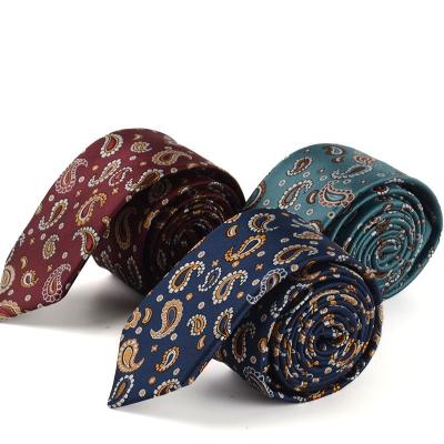 China Handmade High Density Custom Paisley Small Paisley Neck Tie For Men's Wedding Party for sale