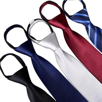 China High Quality Fashion Polyester Zipper Tie Skinny Simple Design Ties for sale