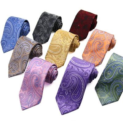 China Factory Direct Selling Professional Men's Business Wearing Cheap Silk Paisley Jacquard Ties for sale