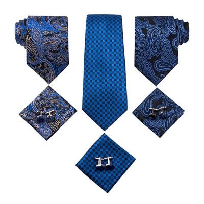 China Classic Bulk Wholesale Mens Silk Ties Pocket Square And Cufflinks Set for sale