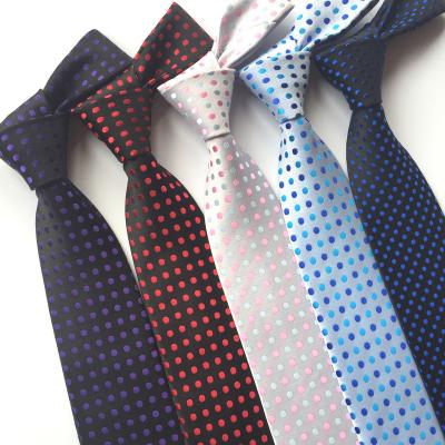 China Wholesale Polyester Woven Handmade Business Polka Dots Neck Ties For Men for sale