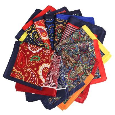 China High Quality Silk Polyester Or Cotton Polyester Pocket Square Paisley Suit Handkerchief for sale