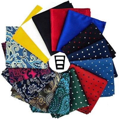 China New Fashion Flower Design Polyester Pocket Casual Fancy Handkerchief Square Handkerchief For Men for sale