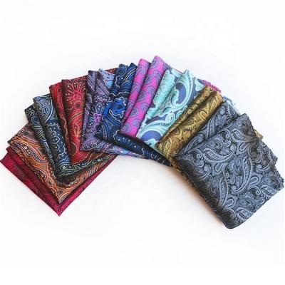 China Casual Cheap Custom Floral Paisley Pocket Jacquard Fashion Square Handkerchief Handkerchief For Men for sale