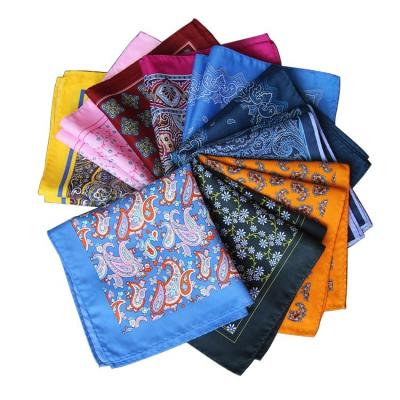 China Wholesale Original Design Woven Printing Fashion Printed Pocket 100 Square Silk Handkerchief for sale