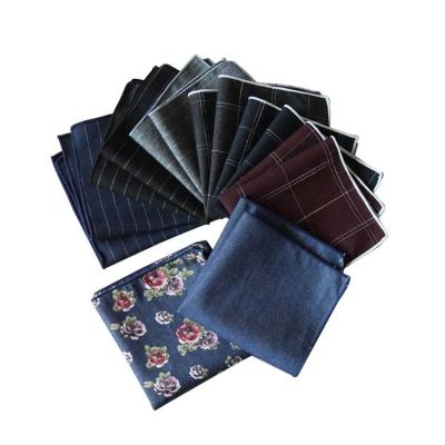 China Custom British Jacquard Vintage Striped Pocket Square & Handkerchief for sale