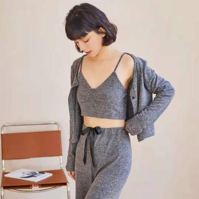 China Summer Lady's Breathable Pajamas Leisure Use Set Gary Fashion Home Soft Casual Wear for sale