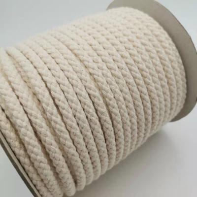 China 8mm White Braided Natural Cotton Viable 10mm Beige Macrame Rope For Handmade Project for sale