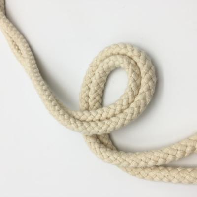 China Sustainable Premium 4mm Braided Natural White Macrame Tie Up 100% Cotton Art Rope Twisted 8 Strand Cotton Rope for sale