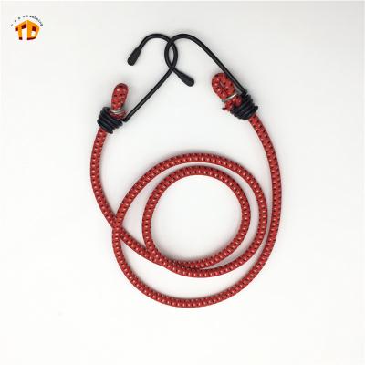 China Viable Red Bungee Luggage Ties Rope Hooks Stretch Bike Rope Bungee With Hooks for sale