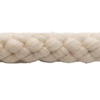 China 3-5mm stocked viable, 10mm 15mm braide cotton cord rope, 100% cotton made with natural color, accept various customized size and color for sale