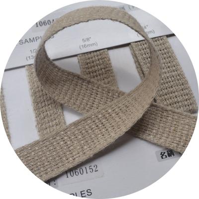 China Other 10mm 13mm 16mm 19mm Stocked Natural 25mm Cotton Canvas Hemp Webbing for sale