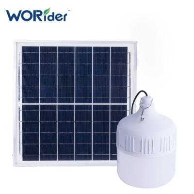 China Residential Energy Saving And Outdoor Portable Solar Led Light Bulb With Solar Panel And Charger for sale