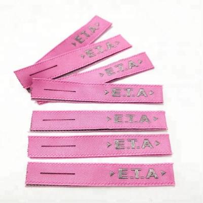 China High quality custom heat cut satin woven label for clothing and hats for sale