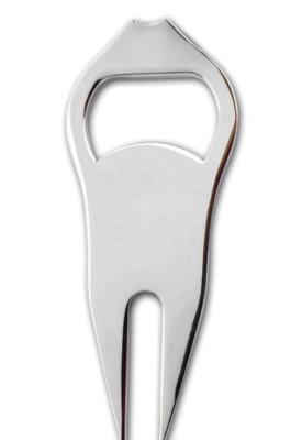 China Metal magnetic golf divot tool golf pitch fork with bottle opener for sale