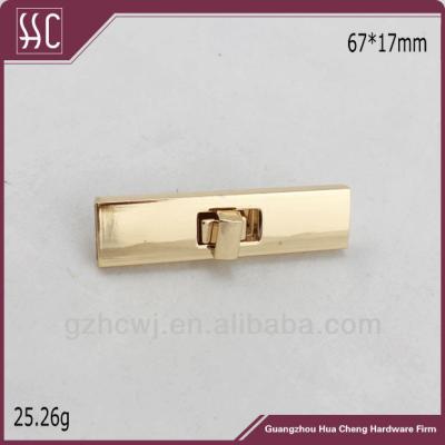 China Use in handbag 67*17mm turn lock knob, spin lock, turn lock bag buckle for sale