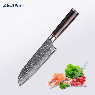 China Sustainable Japanese Hand Forged 67 Layer Damascus Santoku Knife Chef Knife for sale